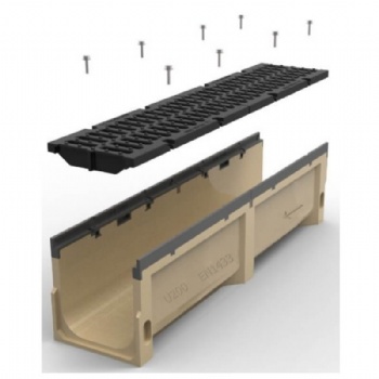 Polymer Concrete Trench Channels with L Shape Protection Edges In Galvanized Steel