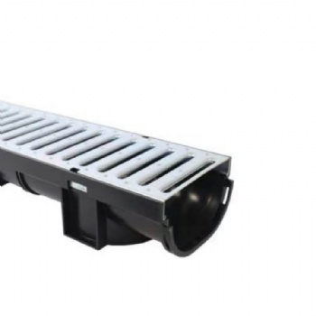 Slotted stamped drainage channel cover