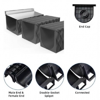 HDPE Drainage Channel With Drainge Cover Load Class Up To D400