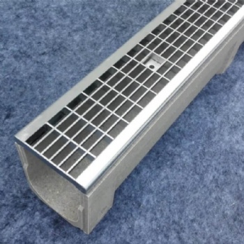 Middle Duty A15 B125 C250 Wedge Steel Gratings With Resin Concrete Drainage Channels